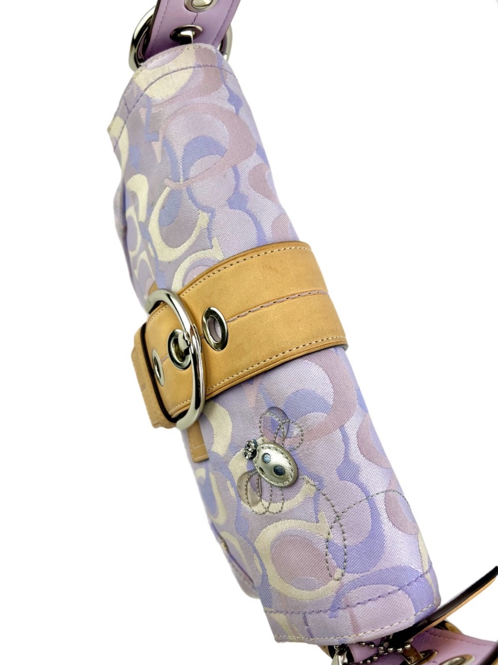 COACH Purple Soho Signature LADYBUG Shoulder Bag/Leather Buckle Style 1555 Y2K - Picture 8 of 16